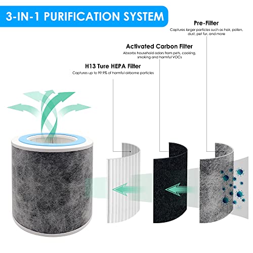 Flintar HP102 True HEPA Replacement Filter for Shark Air Purifiers, Compatible Devices and Part Numbers, Suitable for Ho
