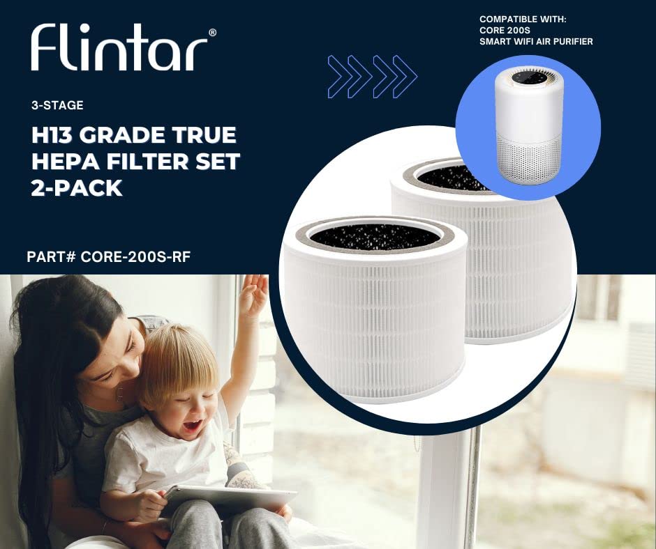  Flintar Core 200S Replacement Filter for LEVOIT Smart WiFi Air Purifier
| H13 Grade 3-Stage Filter Set for Core 200S-RF